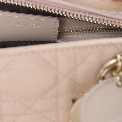 Christian Dior Patent Cannage Medium Lady Dior Beige 7 of 16