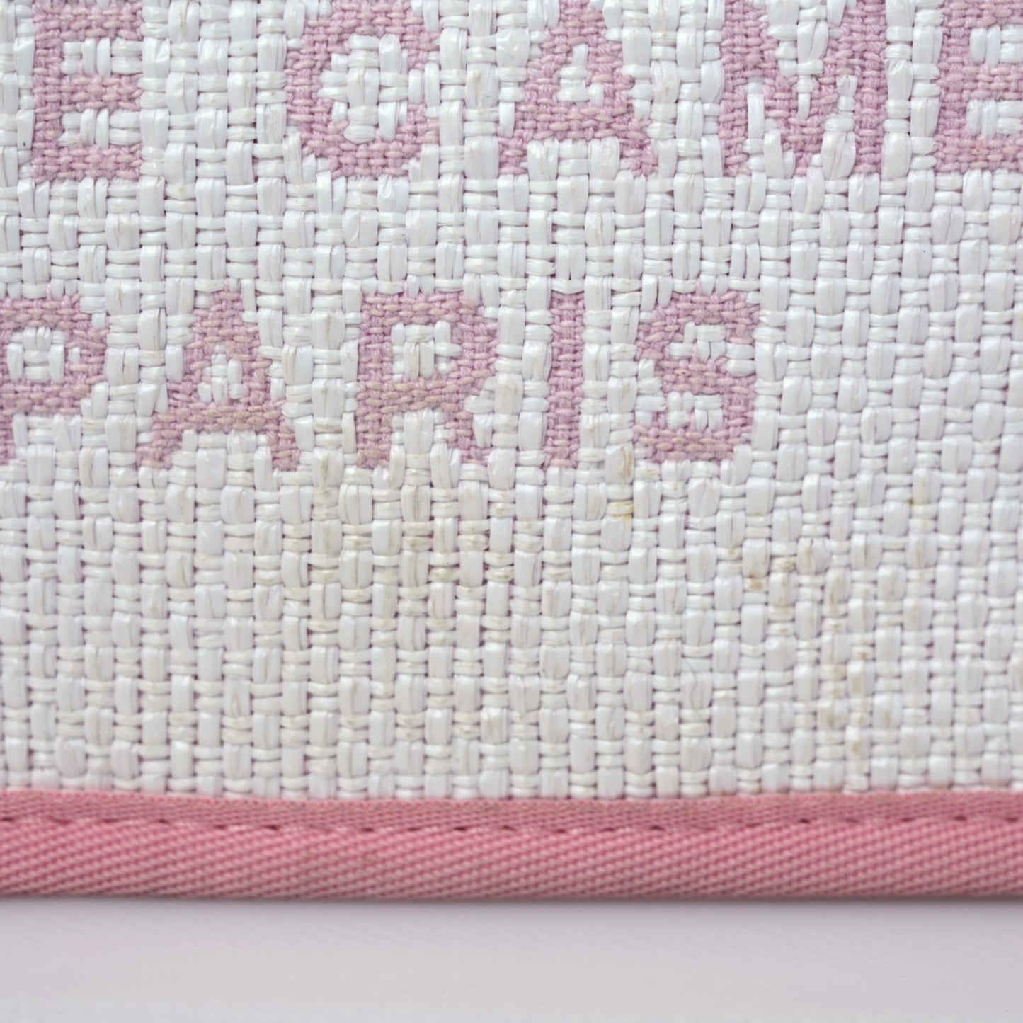 Woven Straw Raffia Small Deauville Messenger Light Pink