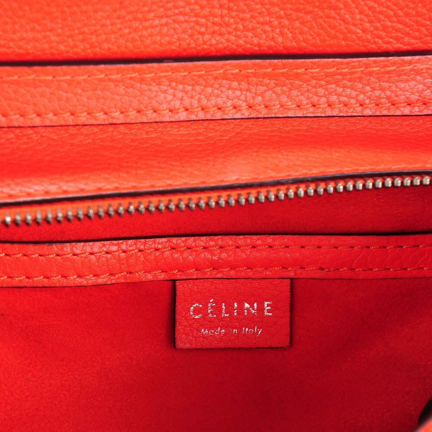 Drummed Calfskin Nano Luggage Vermillion