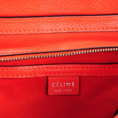 Celine Drummed Calfskin Nano Luggage Vermillion 6 of 10