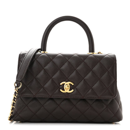 Chanel Caviar Quilted Mini Coco Handle Flap Dark Brown 1 of 11