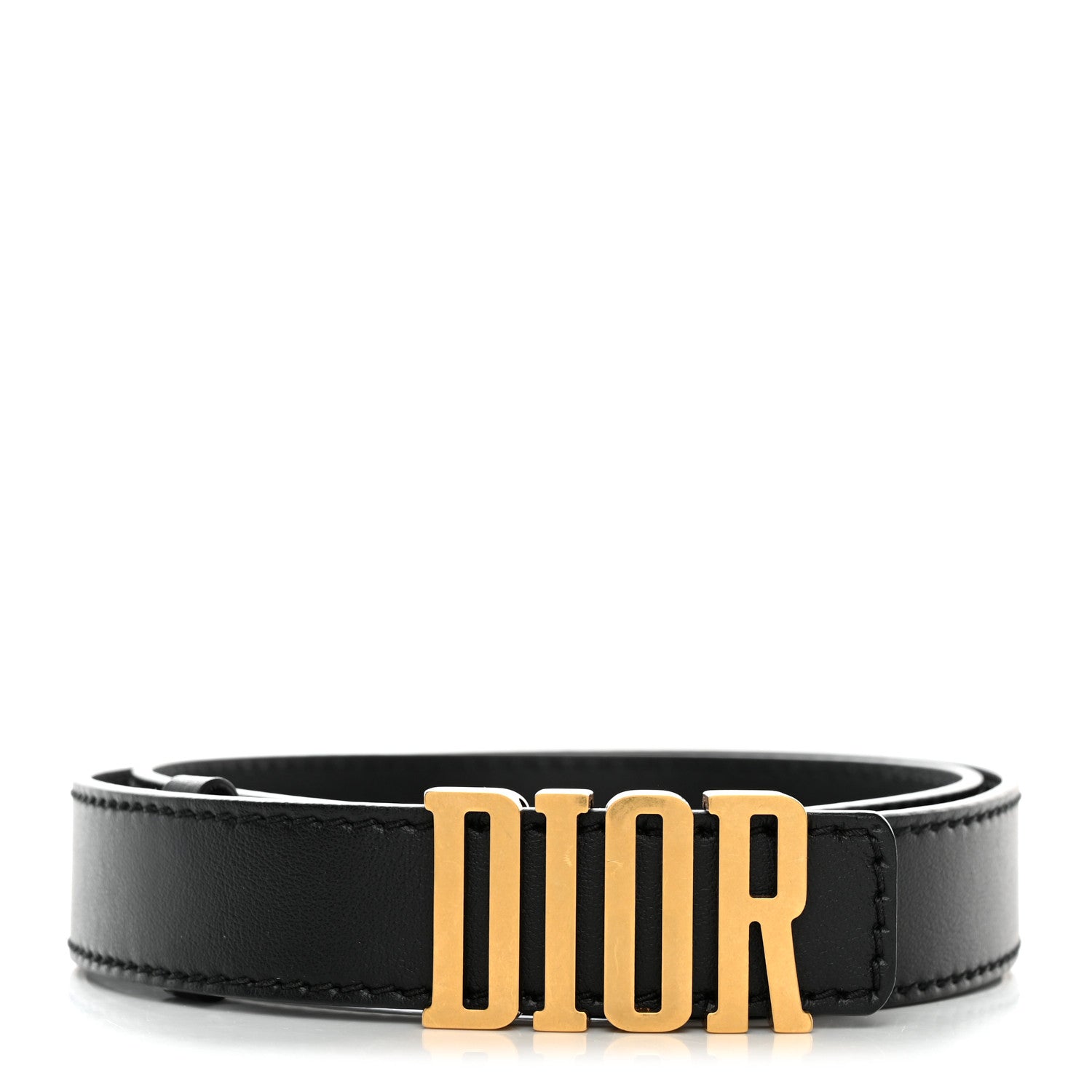Christian Dior Calfskin D Fence Belt 80 32 Black 1 of 6