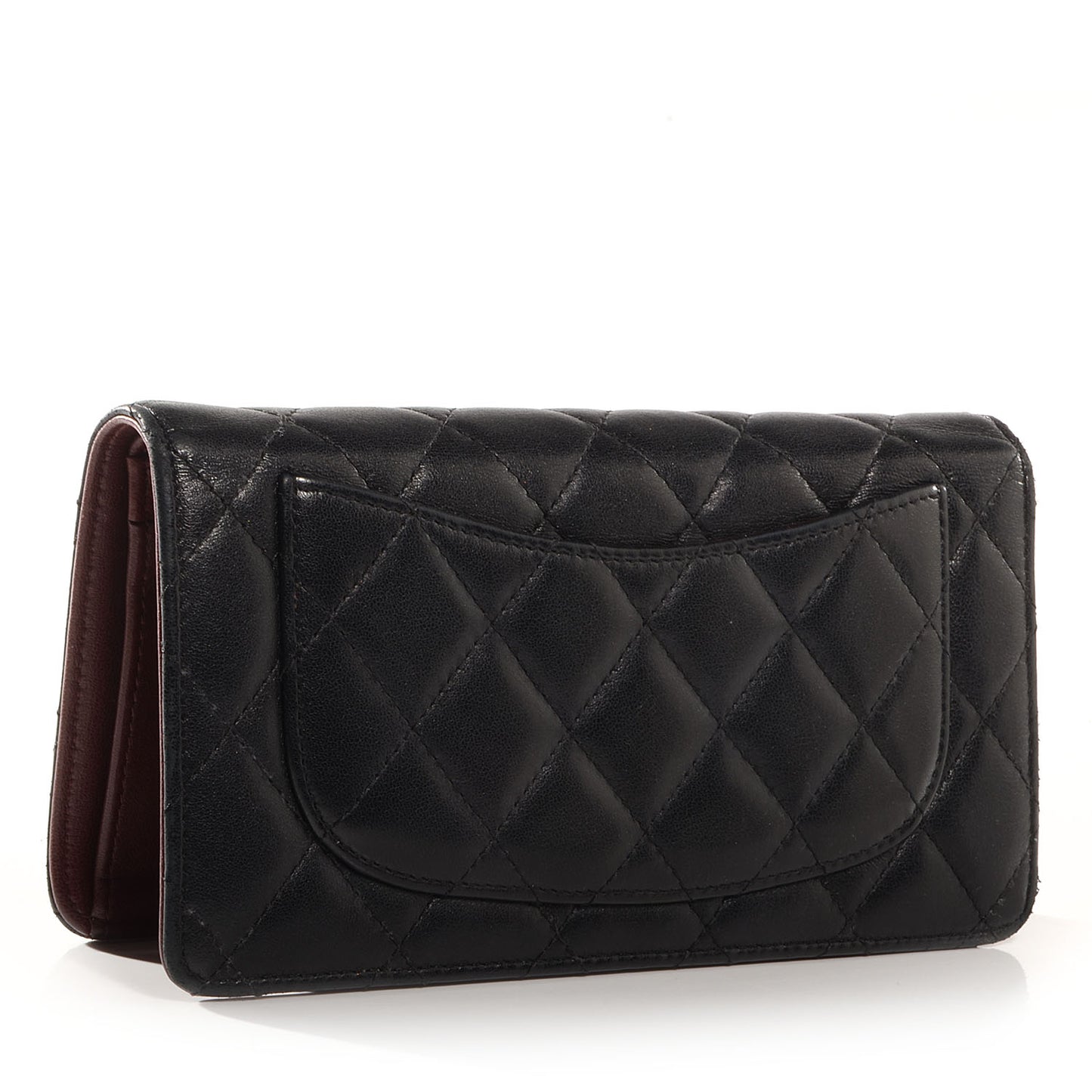 Lambskin Quilted Yen Wallet Black