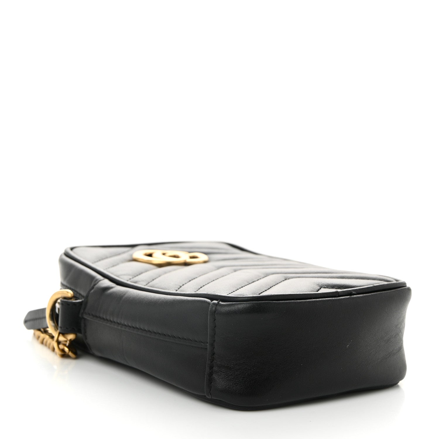 Gucci Calfskin Matelasse Mini GG Marmont Crossbody Bag Black 4 of 12