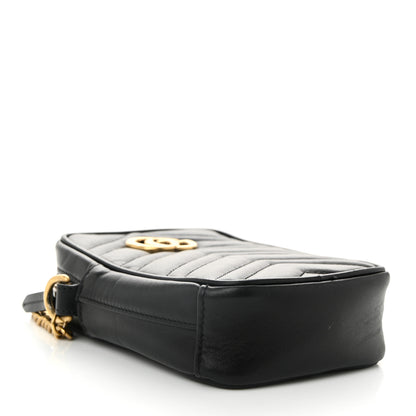 Gucci Calfskin Matelasse Mini GG Marmont Crossbody Bag Black 4 of 12