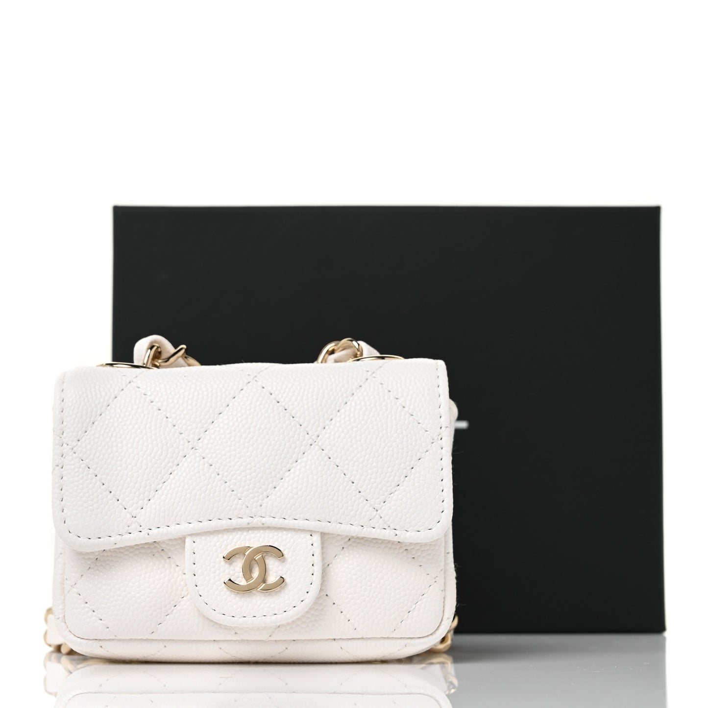 Caviar Quilted Belt Bag White