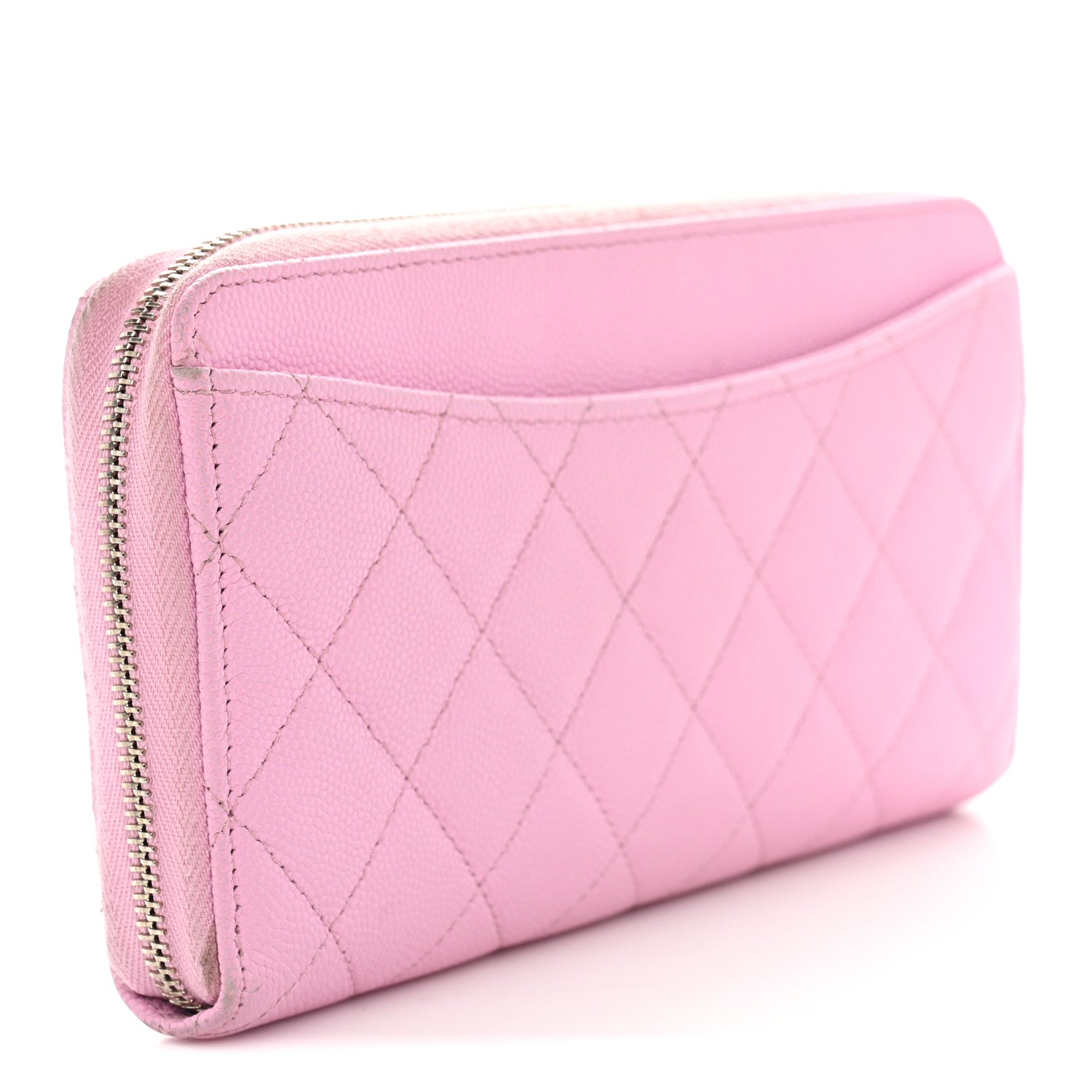 Chanel Caviar Quilted Large Gusset Zip Around Wallet Light Pink 3 of 13