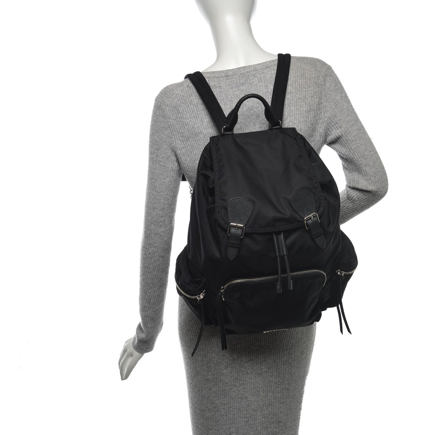Technical Nylon Large Rucksack Backpack Black