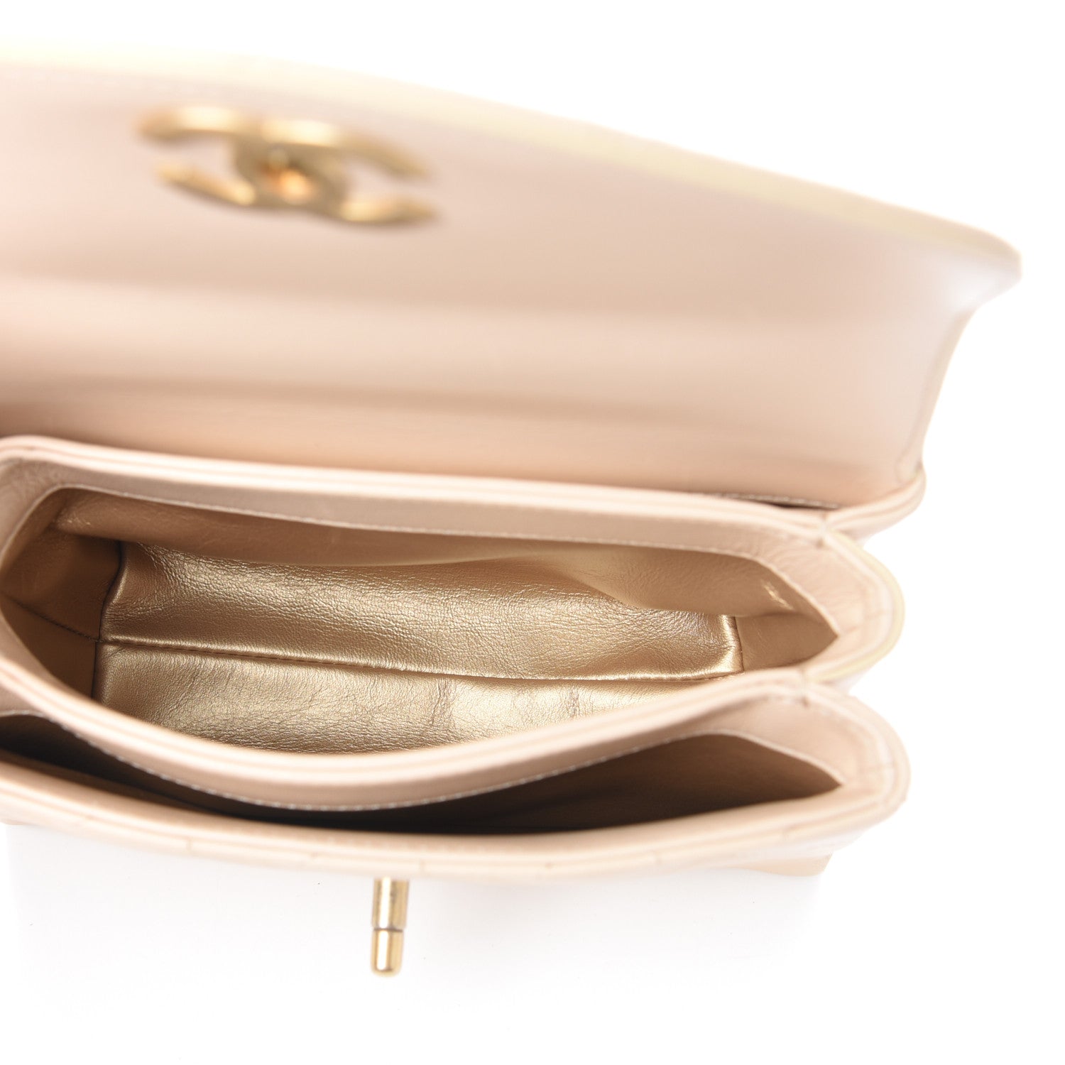 Chanel Lambskin Quilted Small Trendy Spirit Top Handle Bag Beige 5 of 10