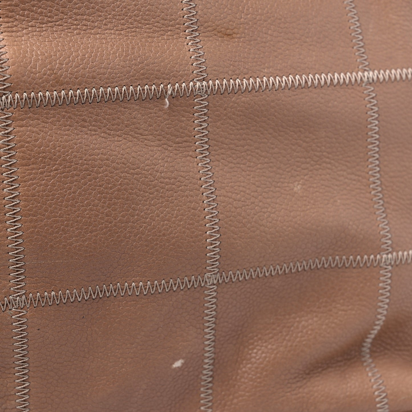 Calfskin Square Stitched Tassel Hobo Beige