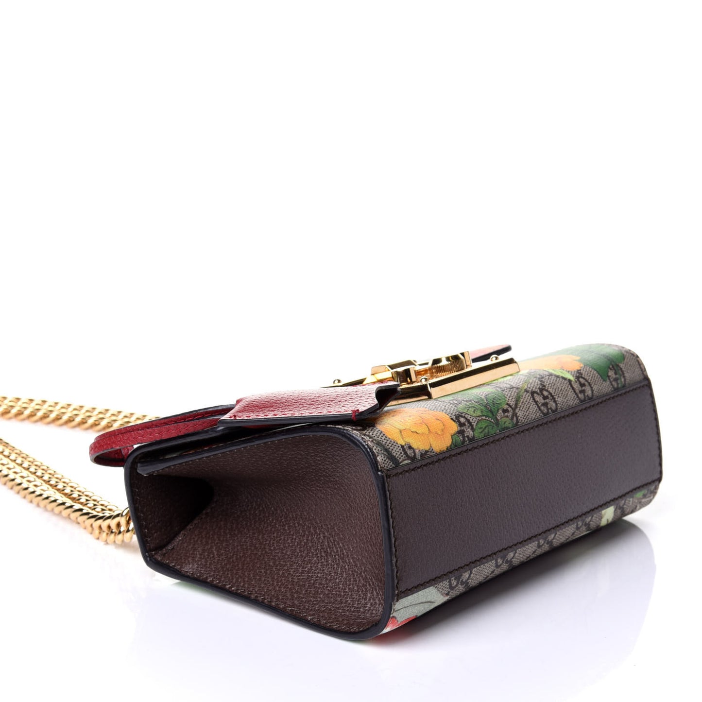 GG Supreme Monogram Tian Small Padlock Shoulder Bag Beige Multicolor New Acero