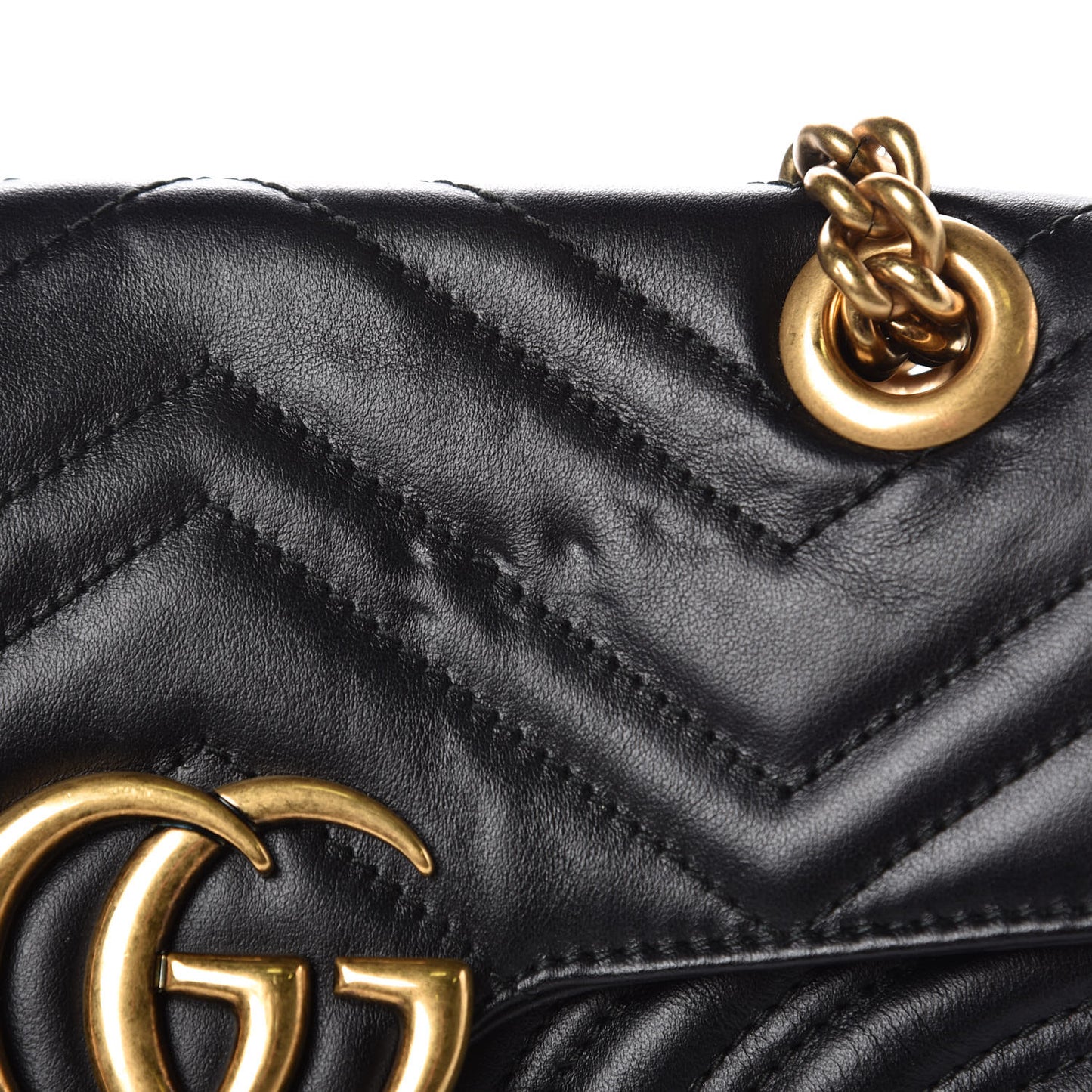 Calfskin Matelasse Mini GG Marmont Shoulder Bag Black