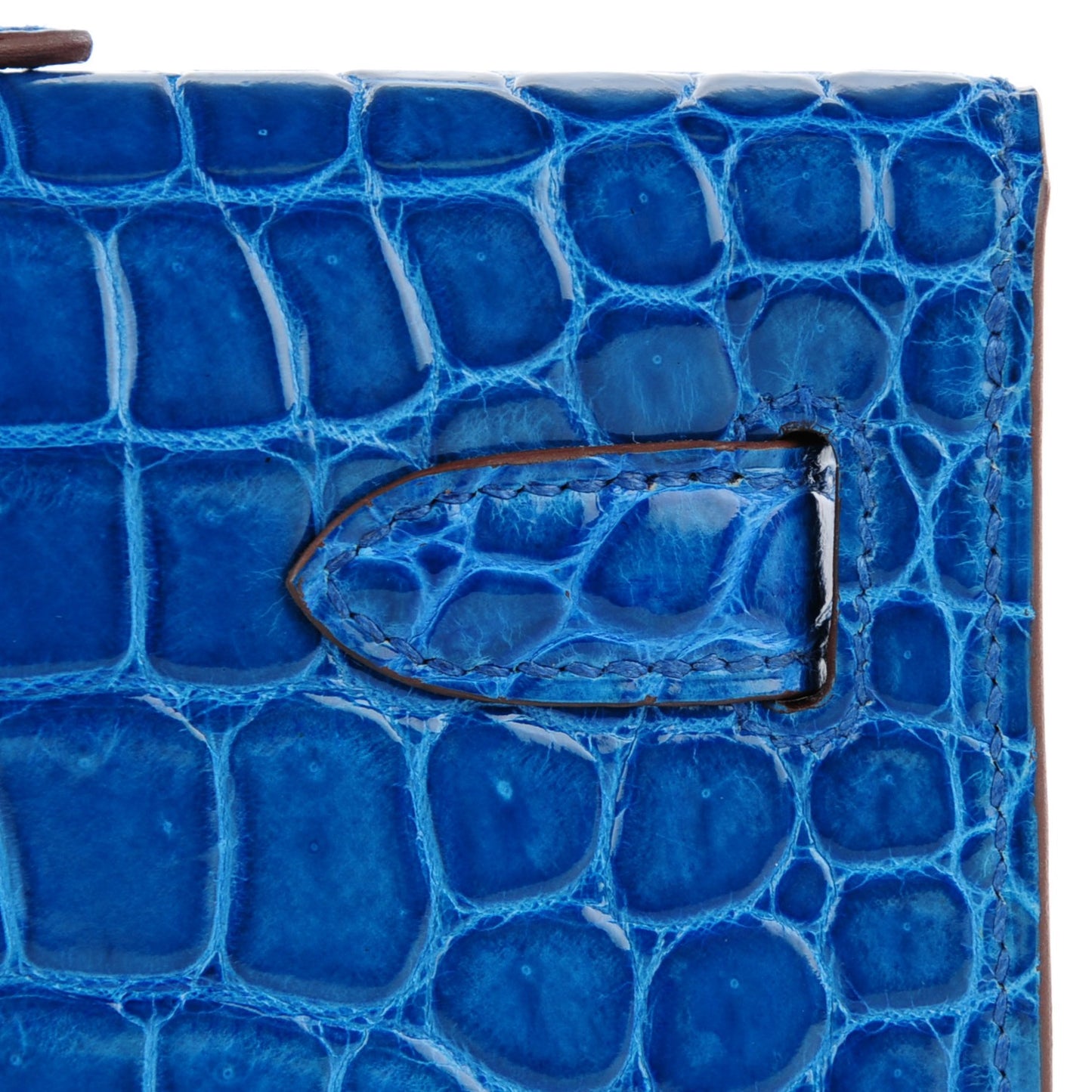 Shiny Niloticus Crocodile Kelly Cut Pochette Mykonos