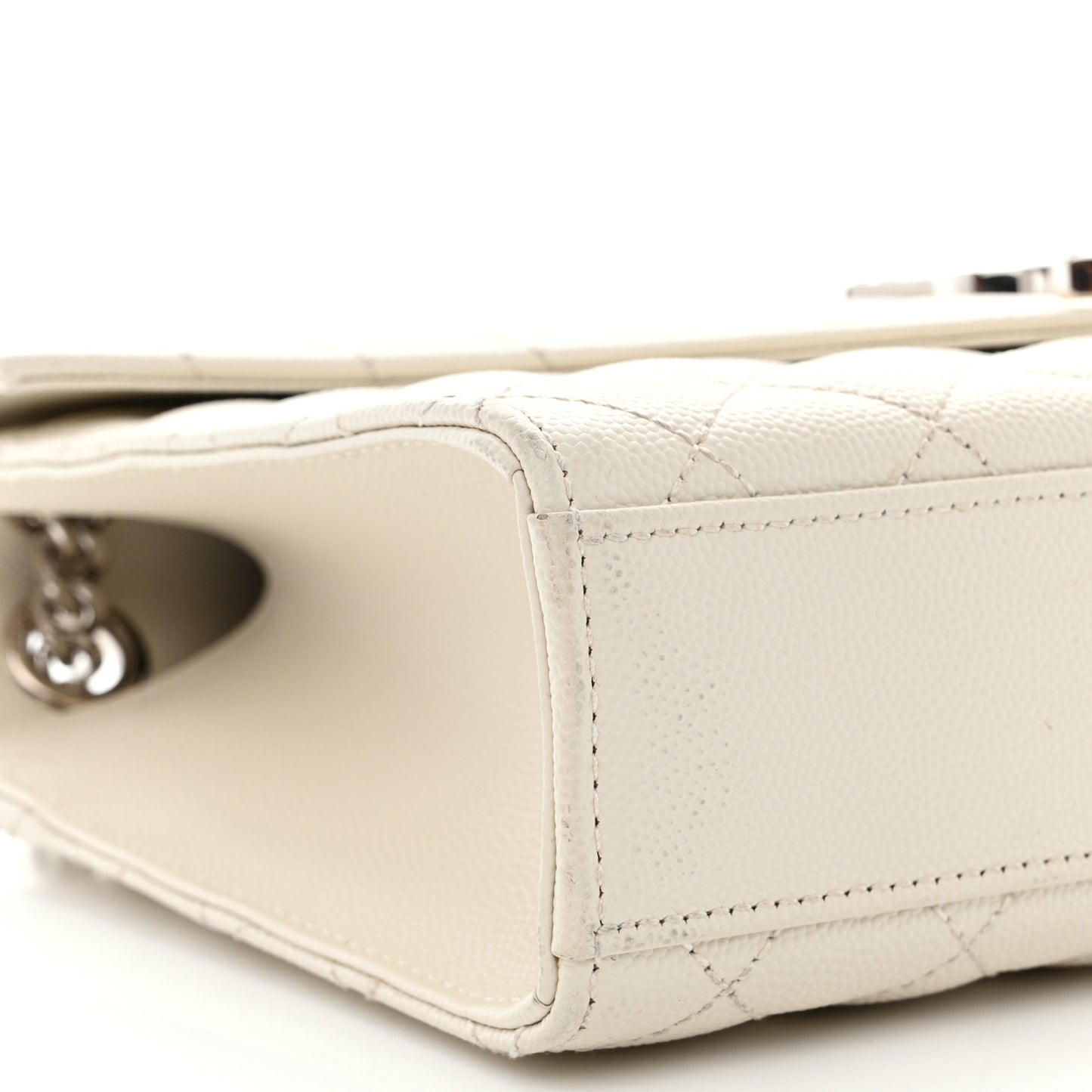 SAINT LAURENT Grain De Poudre Textured Mixed Matelasse Medium Triquilt Monogram Satchel Porcellana
