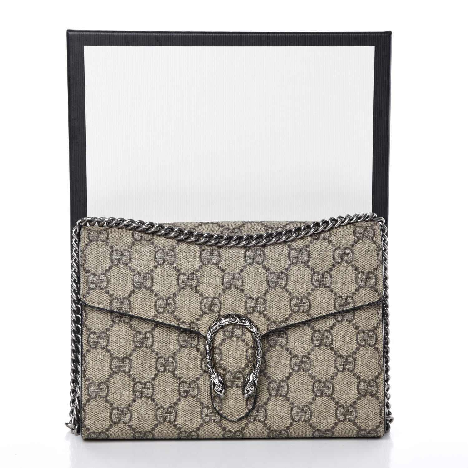 Gucci GG Supreme Monogram Mini Dionysus Chain Wallet Beige Black 10 of 10