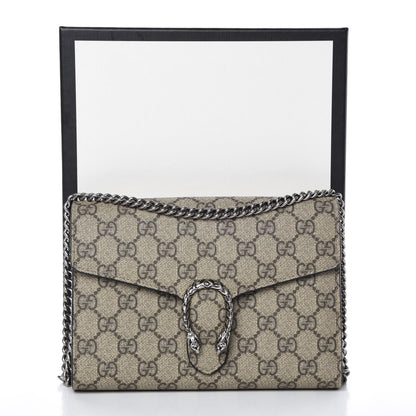 Gucci GG Supreme Monogram Mini Dionysus Chain Wallet Beige Black 10 of 10