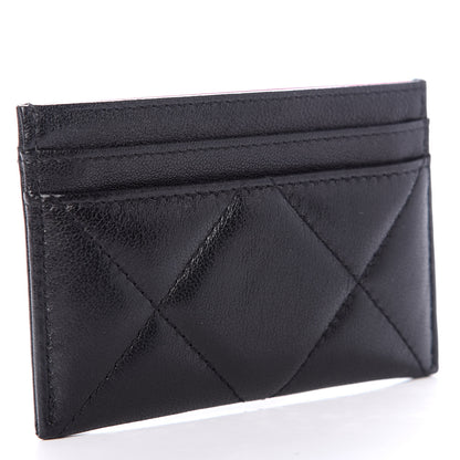 Chanel Shiny Goatskin Quilted Chanel 19 Card Holder Black 3 of 8