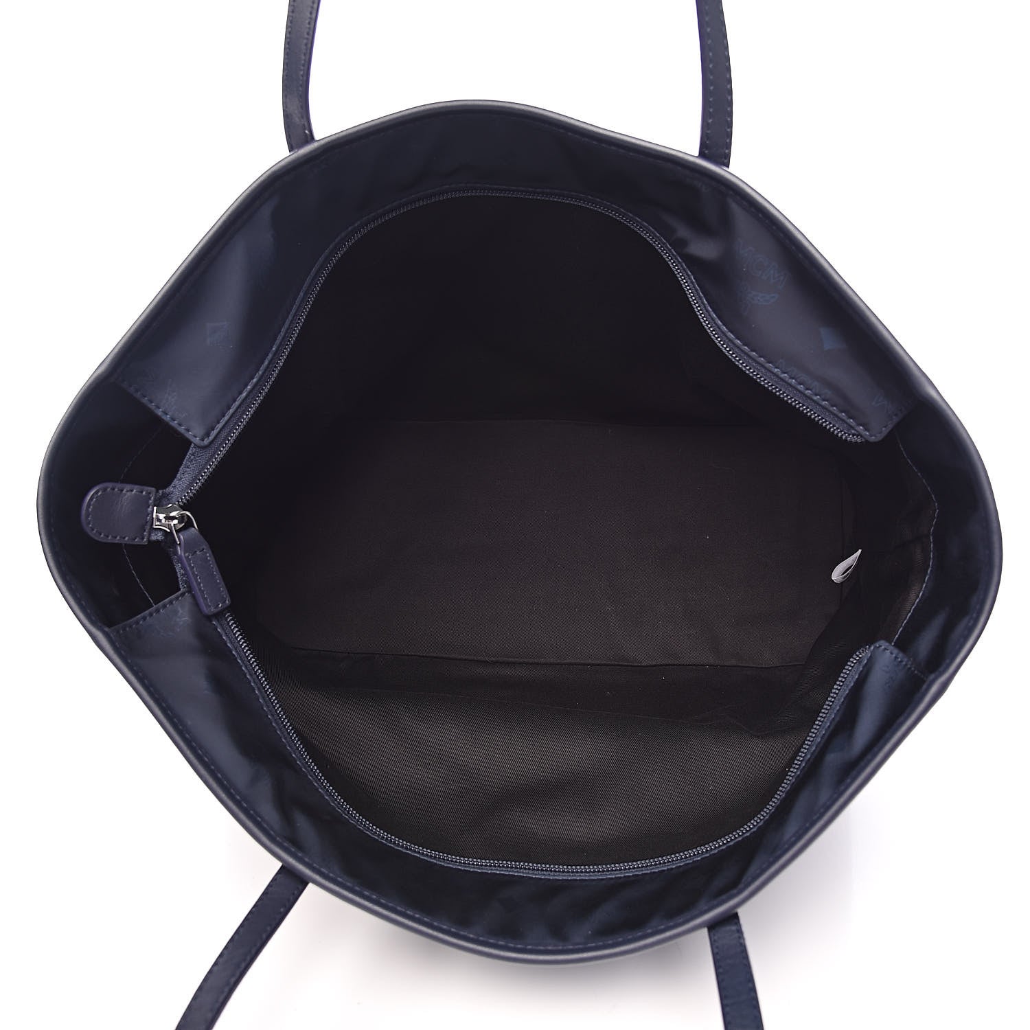 MCM Nylon Monogram Medium Dieter Shopper Tote Navy 6 of 10