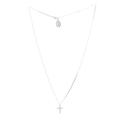 Cartier 18K White Gold Diamond Symbols Cross Pendant Necklace 2 of 6