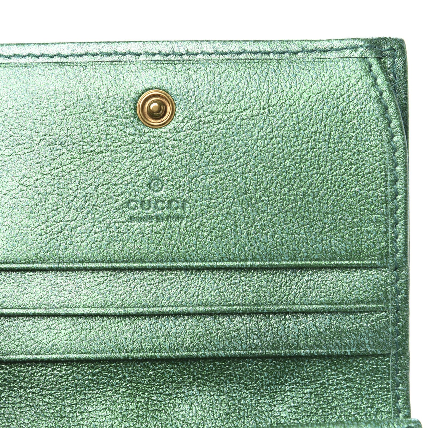 Laminated Nappa Trapuntata Zumi Card Case Jasmine Green