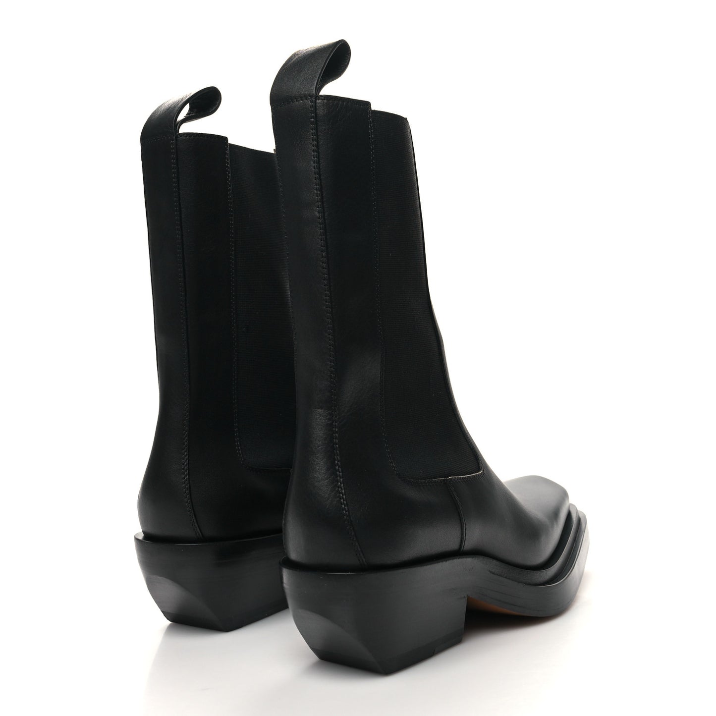 Calfskin Lean Mid-Calf Boots 38.5 Black