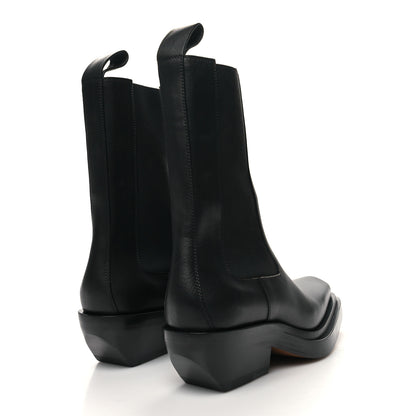Bottega Veneta Calfskin Lean Mid-Calf Boots 38.5 Black 4 of 6