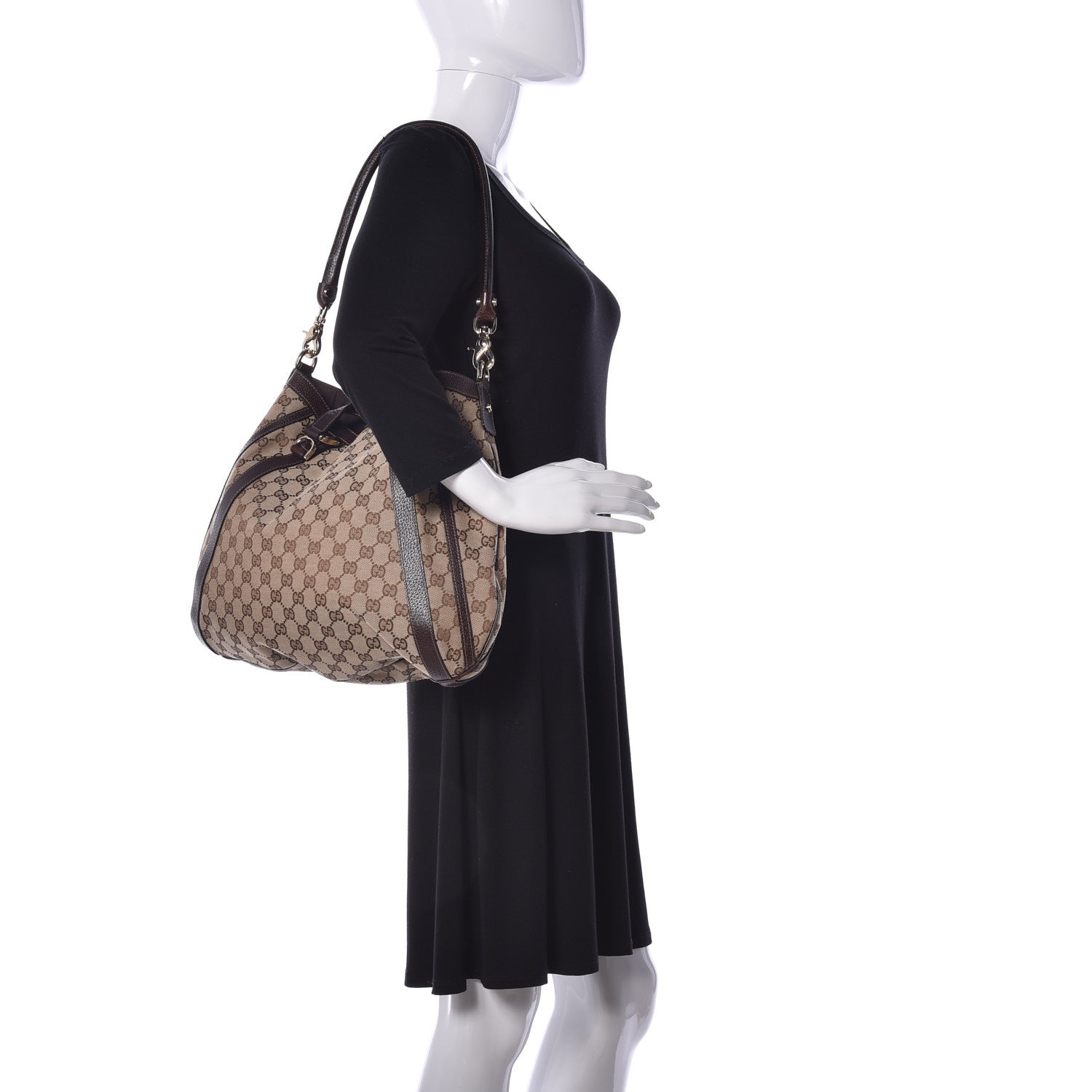Gucci Monogram Medium Abbey Convertible Tote Dark Brown 2 of 10