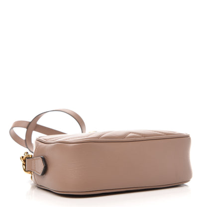 Gucci Calfskin Matelasse Mini GG Marmont Chain Shoulder Bag Porcelain Rose 4 of 13