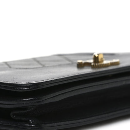 Chanel Sheepskin Quilted Mini Vintage Mademoiselle Wallet On Chain WOC Black 10 of 14