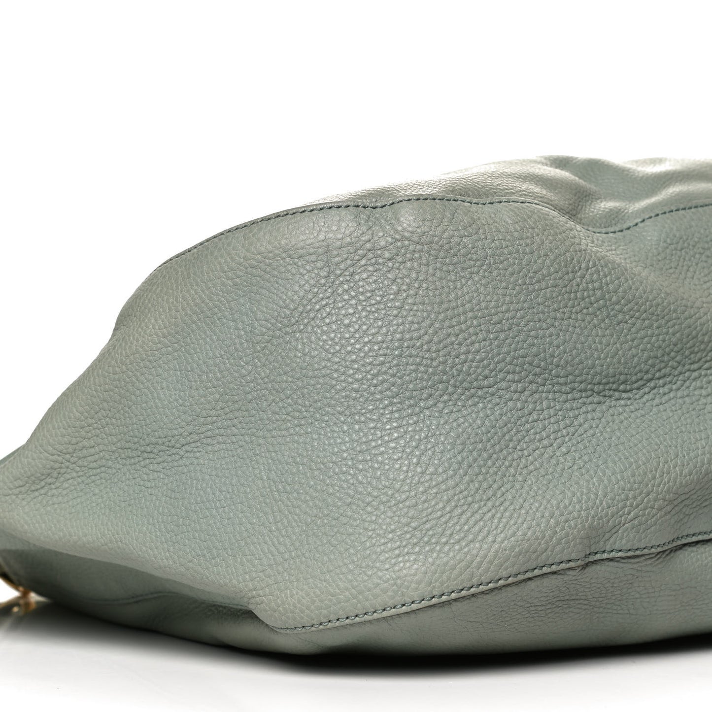 Pebbled Calfskin Medium Twill Shoulder Bag Light Blue