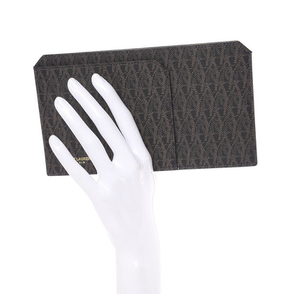 Saint Laurent Classic Toile Monogram Fragments Pouch Black Lino 2 of 7