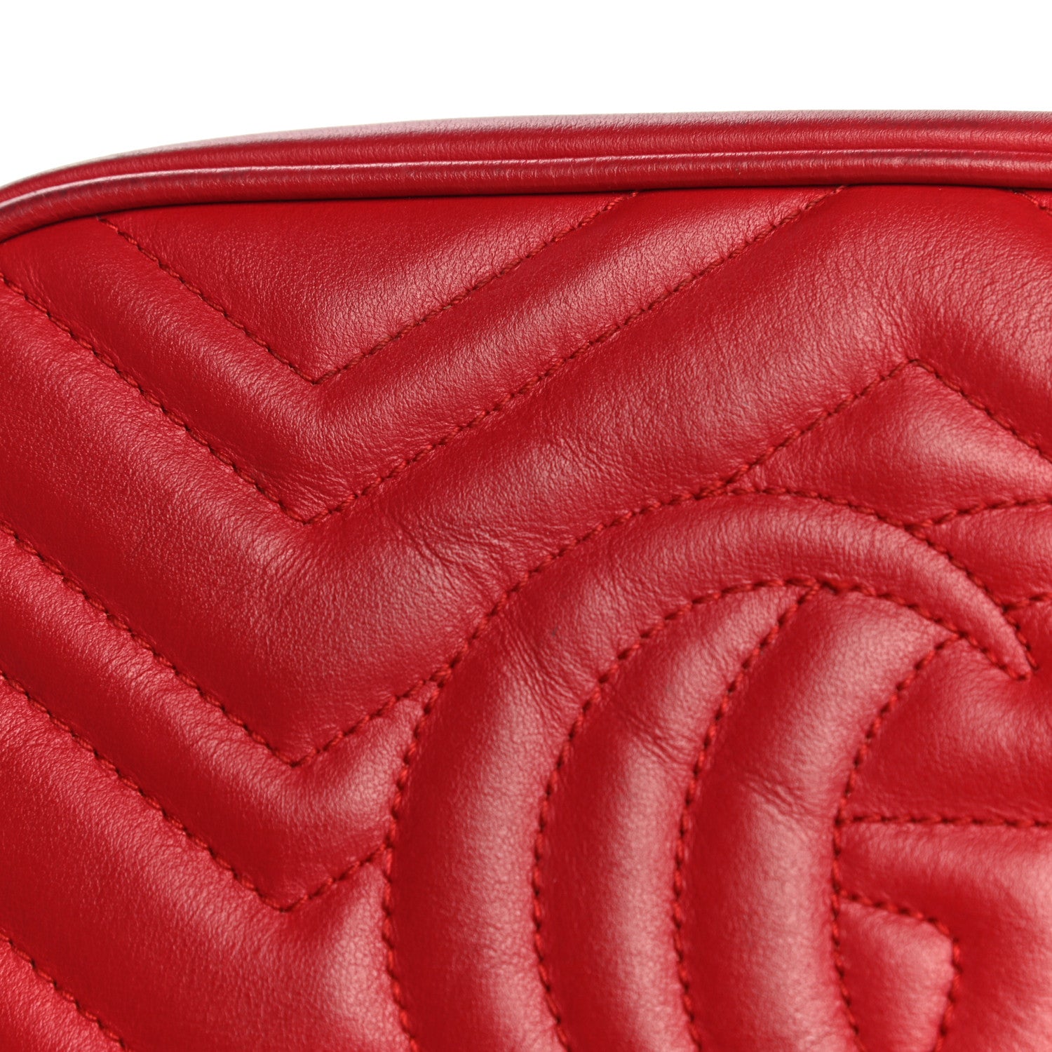 Gucci Calfskin Matelasse Small GG Marmont Chain Shoulder Bag Hibiscus Red 23 of 38