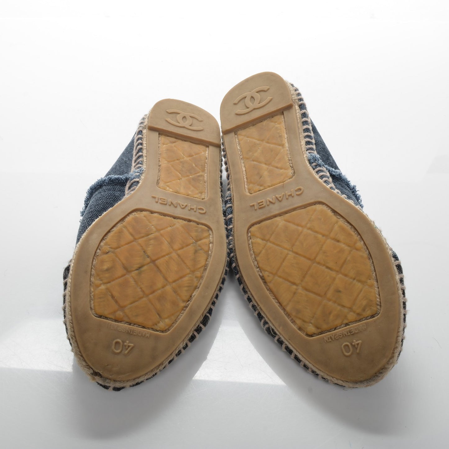Denim Toile CC Espadrilles 40 Navy Black