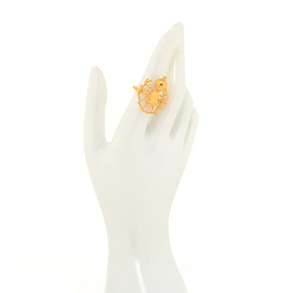 Christian Dior Metal Mille Fleurs De Dior Ring Gold 2 of 4