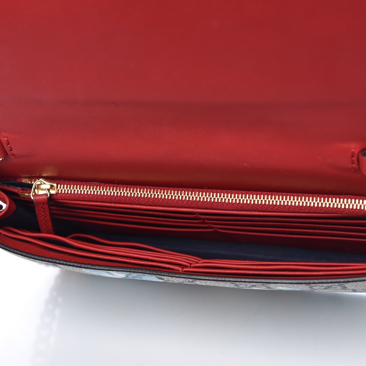 Gucci GG Supreme Monogram Blooms Chain Wallet Blue 5 of 8