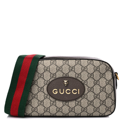 Gucci GG Supreme Monogram Web Neo Vintage Shoulder Bag Beige New Acero Crop 1 of 13