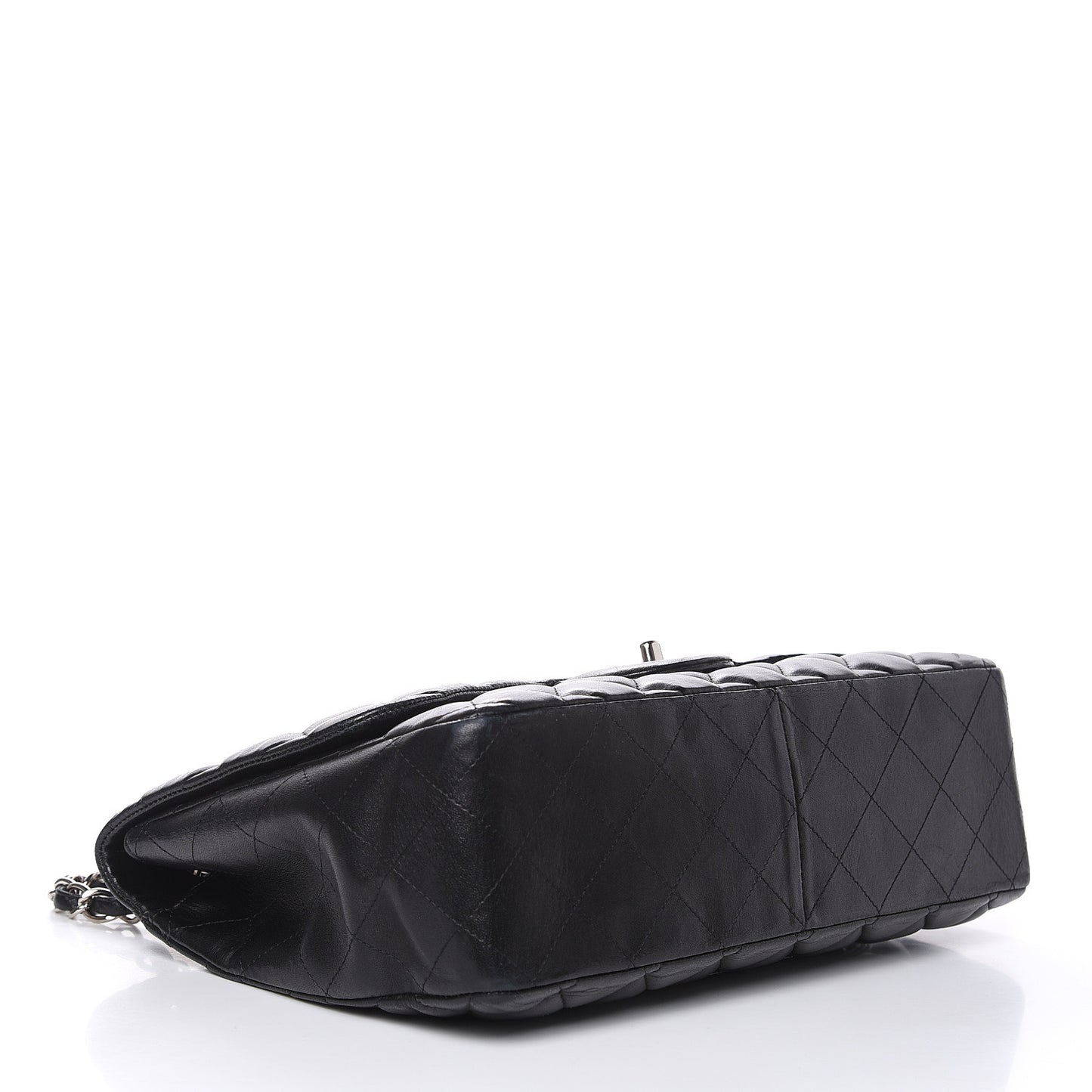 Lambskin Quilted Jumbo Single Flap Black