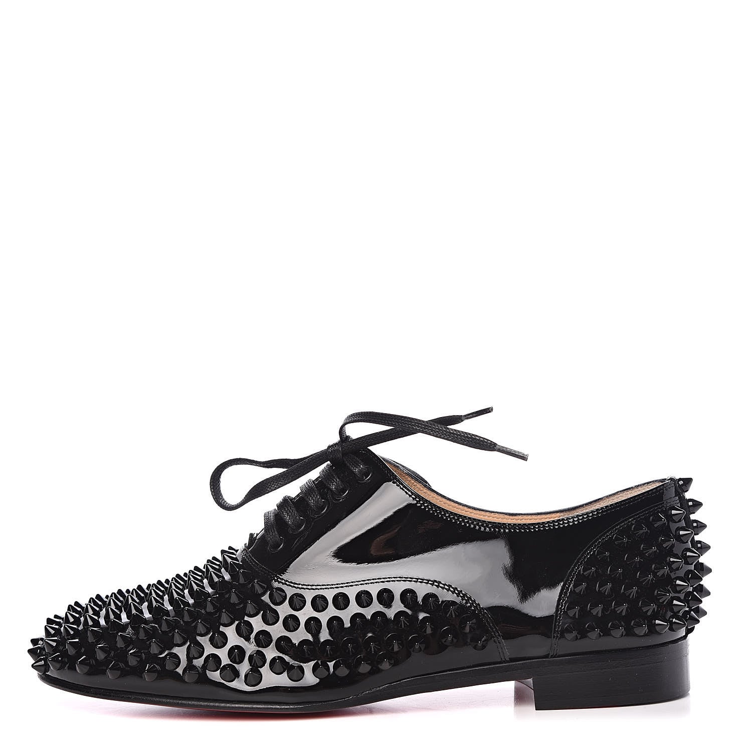 Christian Louboutin Patent Spike Freddy Flats 37.5 Black 1 of 12