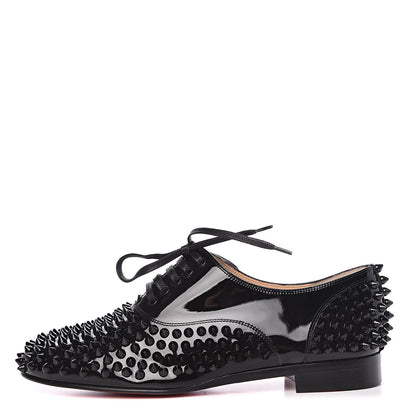 Christian Louboutin Patent Spike Freddy Flats 37.5 Black 1 of 12