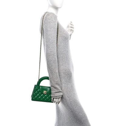 Chanel Shiny Aged Calfskin Quilted Nano Kelly Shopper Green 2 of 11