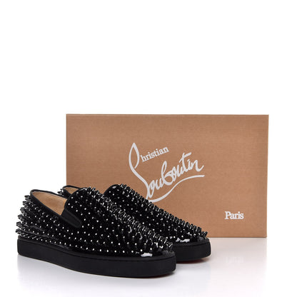 Christian Louboutin Mens Patent Spikes Galactokai Flat 40 Black 11 of 11