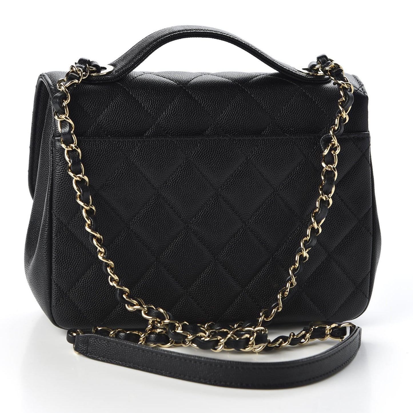Caviar Quilted Medium Business Affinity Flap Black