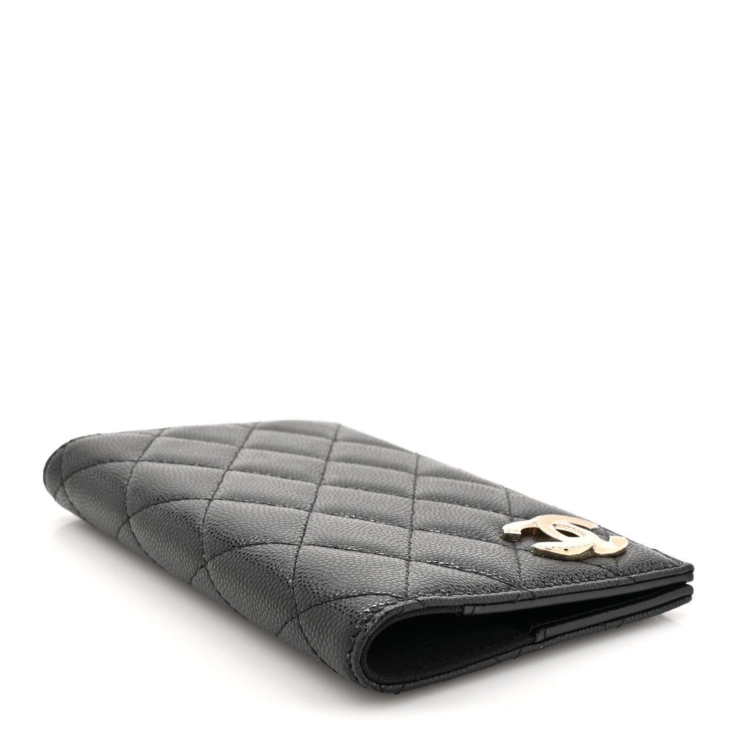 Chanel Caviar Quilted Crystal CC Passport Holder Black 4 of 8