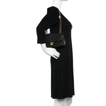 Chanel Calfskin Surpique Chevron Small Flap Black 2 of 10