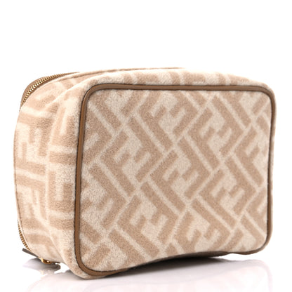 Fendi Wool FF 1974 Cosmetic Case Beige Cammello Sand 7 of 10