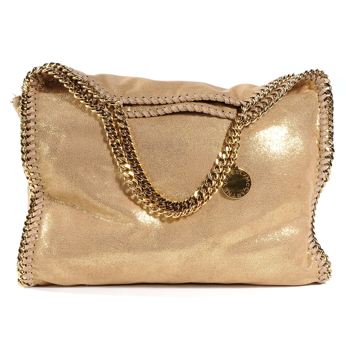 Faux Leather Shaggy Deer Falabella Small Gold