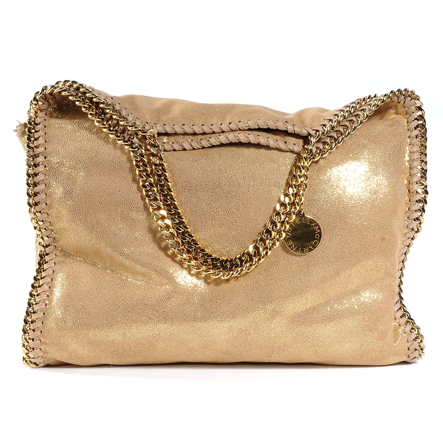 Stella McCartney Faux Leather Shaggy Deer Falabella Small Gold 1 of 6