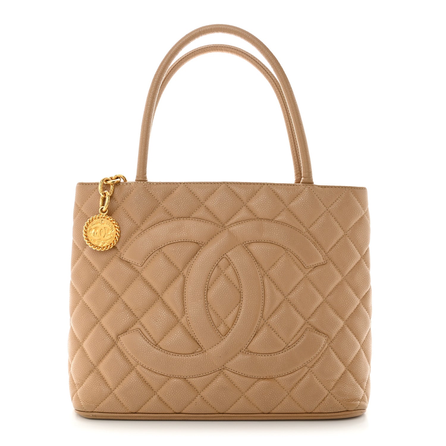 Chanel Caviar Quilted Medallion Tote Beige 1 of 12