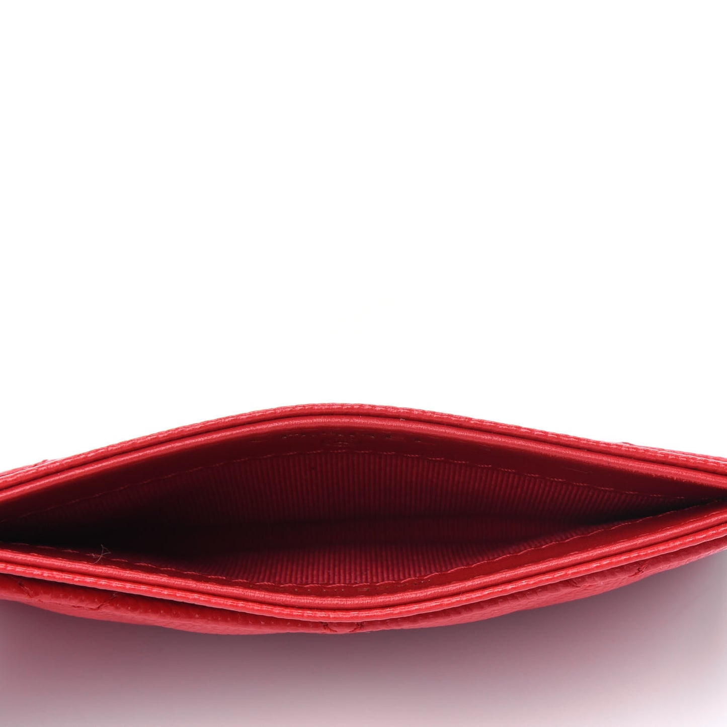 Caviar Quilted Card Holder Red