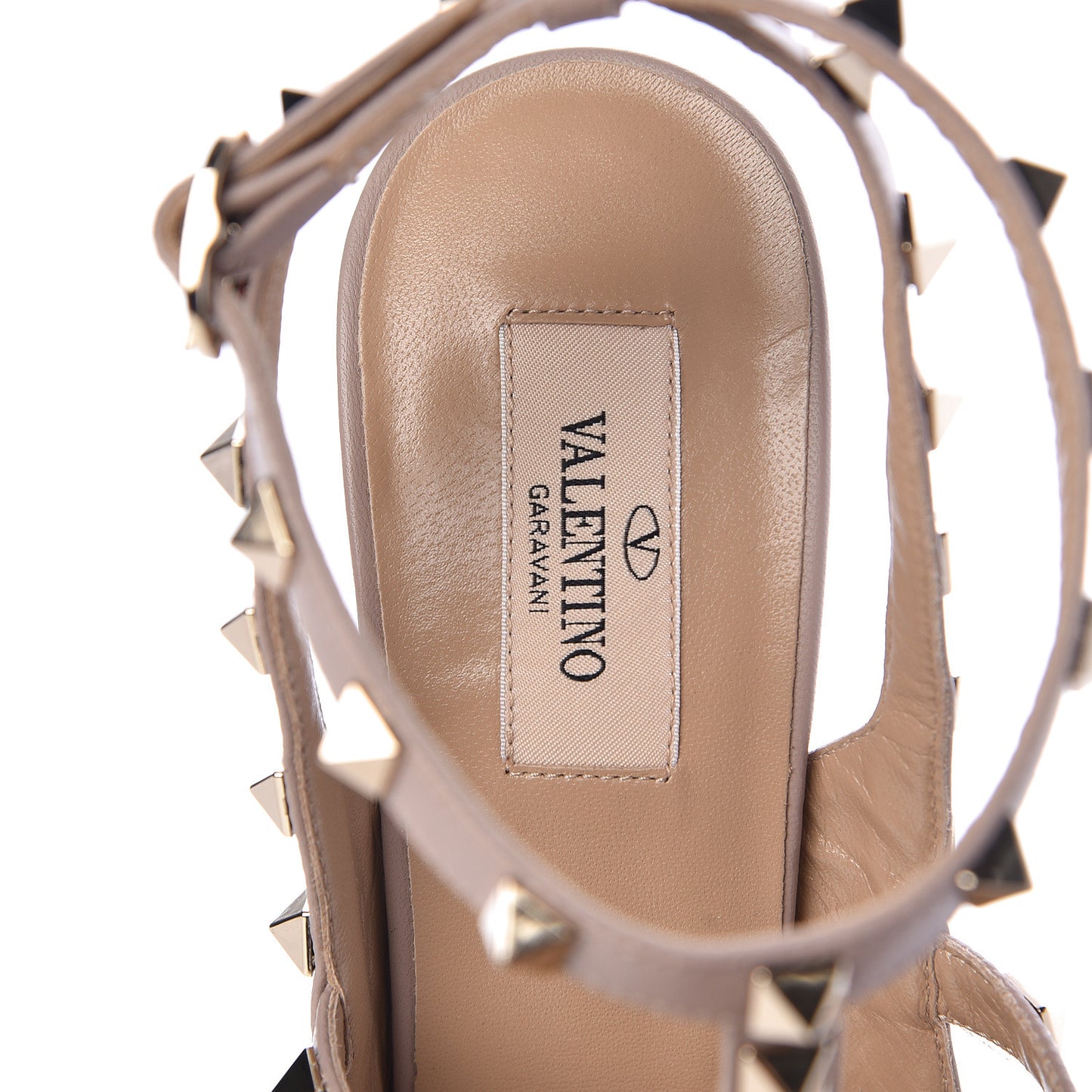 Patent Rockstud Ankle Strap Pumps 40 Poudre